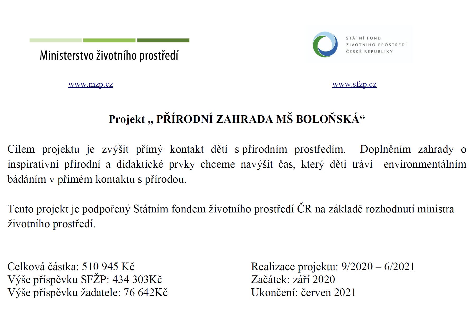 Bolonska - SFZP zahrada - deska publicita